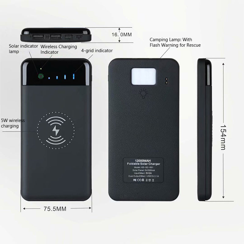 Detachable Solar Power Bank Wireless Charging Detachable Solar Power Bank Wireless Charging